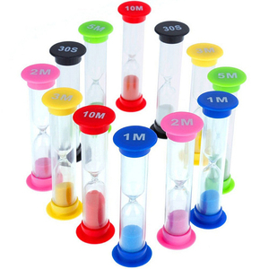 Quà tặng sáng tạo trẻ em nhựa đồng hồ cát <span class=keywords><strong>30</strong></span> giây 1 2 3 <span class=keywords><strong>4</strong></span> 5 phút đầy màu sắc cát hẹn giờ đồng hồ cát - Product Image 1