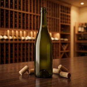 Bouteille de vin en verre vert antique de Bourgogne de 750 ml avec <span class=keywords><strong>bouchon</strong></span> à vis - Product Image 1