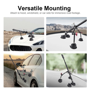 Mechrig 4-en-1 Kit de montage à ventouse pour voiture avec bâton de selfie invisible pour <span class=keywords><strong>GoPro</strong></span>, Insta360, <span class=keywords><strong>DJI</strong></span> stabilisé, réglable - Product Image 5