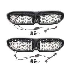 Parachoques delantero riñón brillo negro/cromo negro diamante rejilla con luz LED para BMW <span class=keywords><strong>3</strong></span> Series G20 18-22 51138072085 51138072086 - Product Image 2