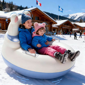 Bouée gonflable robuste et résistante au froid pour l'hiver, jouet de traîneau pour enfants et adultes, anneau de glisse épais avec poignées - Product Image 2
