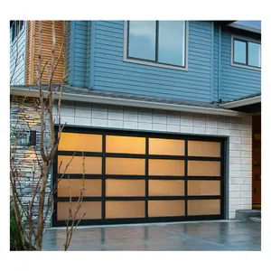 Hihaus Wholesale Automatic Electric Sectional Aluminum Glass Garage Door Modern