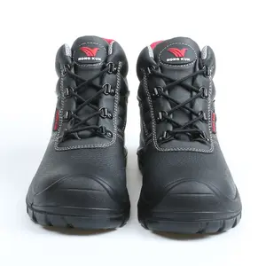 Genuine Leather Safety Shoes Steel Toe Anti Smashing Anti-Puncture Waterproof Construction Working Protective Shoes