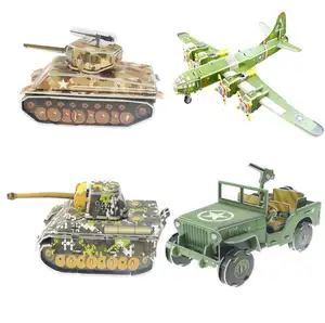 Sıcak yeni tanklar uçaklar kamyonlar karışık dekupaj çocuk eğitici oyuncaklar çocuklar için 3D bulmaca kağıt.