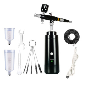 Handheld Rechargeable Airbrush <b>Kit</b> With <b>Electric</b> Spray Gun Gravity Feed Adjustable Speed Artwork Portable USB Power - Product Image 2