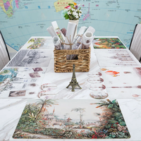 Mingtai Pvc vinyle Table basse tapis napperons personnalisable personnalité impression cuisine tapis et tampons en plastique Rectangle