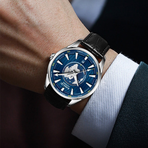 Reloj Mecánico Automático MIGE para Hombre, Caja de Acero Inoxidable, Correa de Cuero, Cristal de Zafiro, Esfera Redonda de 42 mm, Lujoso y Moderno - Product Image 4