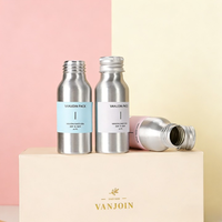 Bouteille en aluminium argentée vide pour huiles essentielles et parfums, qualité alimentaire, 50ml, 100ml, 200ml, 250ml, 500ml, avec pompe et bouchon à vis