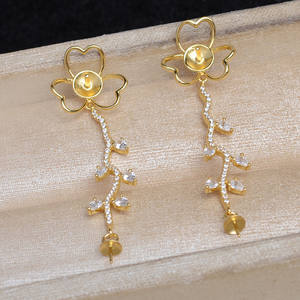 เครื่องประดับมุกบาโรก ต่างหูเงินแท้ S925 ลายเปลือกหอย พร้อมอุปกรณ์ DIY ขนาด 11-14 มม. รุ่น JG6014 ลายตารางเพชร บรรจุในถุง - Product Image 2