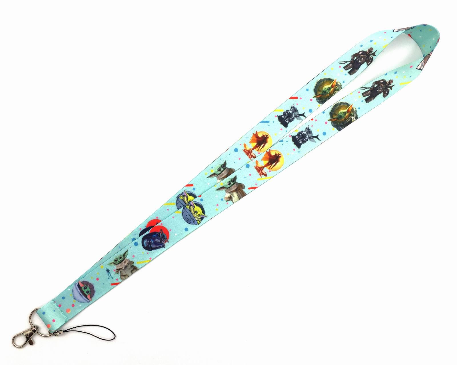 New Anti-Lost Cut Cartoon Star Lanyard Soft Satin Wars Baby Yoda Lanyard Fashion Phone Card Neck Lanyards Wholesale Custom Strap Image 3