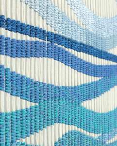 Décoration murale tissée tropicale côtière, motif vague ombrée en fil de coton, pour chambres en bord de mer ensoleillées - Product Image 5