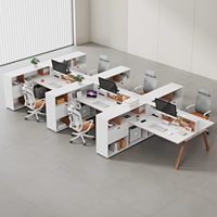 Ensemble de postes de travail modulaires en bois Shuo Ran pour bureaux commerciaux, autoportants, garantie 5 ans, tiroirs de rangement utilitaires 2/4/6/8