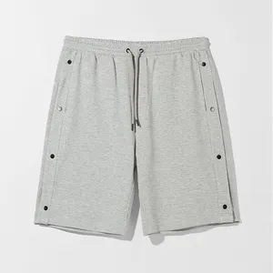 Wholesale custom printing men snap buttons cotton joggers shorts