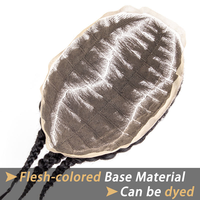 BLT 8*10 Pouces Base en Dentelle Transparente 100% Cheveux Humains Faits à la Main Tresses Rasta Nattes Boîtes Dreads Toupet pour Hommes Noirs