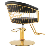 Chaise de barbier en or avec dossier rond Fauteuil de salon pivotant Offre Spéciale de meubles de salon de beauté et de spa bon marché