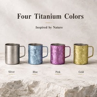 Mug à café en titane pur de luxe, confortable, avec poignée intégrée, pour cadeau d'entreprise et promotion
