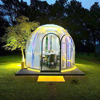 Dôme igloo transparent moderne, tente préfabriquée pour l'extérieur avec design géodésique pour hôtels et restaurants, tente bulle