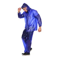 กางเกงชุดลุยฝนมีฮู้ดสำหรับมอเตอร์ไซค์,เนื้อผ้าทนทานพับเก็บได้ไซส์ใหญ่พิเศษ