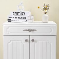 Poignées et boutons de meubles ronds modernes en zinc XUNKAI, 5,8 pouces, nickel brossé, durables pour armoires, placards, tiroirs et commodes