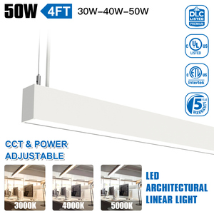 Suspension LED architecturale 4FT 3000K-5000K sélectionnable, dimmable 0-10V, pour éclairage de magasin, sous-sol, salle à manger, salle de sport - Product Image 2