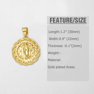 ASJEWELRY Medalla de la Virgen María y <span class=keywords><strong>San</strong></span> <span class=keywords><strong>Benito</strong></span>, Chapada en Oro, de Cobre, Colgante Religioso Católico para Collar, Fabricación de Joyas DIY pdtb994 - Product Image 4