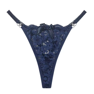 Women Lace <b>Thong</b> Panties Low-Rise <b>Seamless</b> Ultra-Thin Floral Pattern Sexy Style Knitted Underwear - Product Image 6