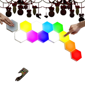 Smart App Control RGBIC Colors Modern DIY White <strong>Hexagonal</strong> Wall <strong>Light</strong> <strong>Panels</strong> Modular 12 Pack Gaming Led <strong>Lights</strong> Living Room - Product Image 4