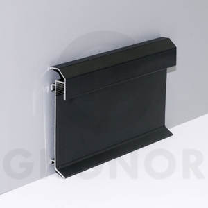 Profilé de garniture de plinthe <span class=keywords><strong>avec</strong></span> lumière en métal aluminium noir pour mur et plancher - Product Image 1