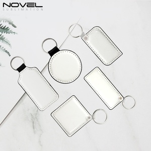 Porte-clés en cuir PU à double face, vierge, pour sublimation, fabrication en usine, pour transfert thermique, porte-clés personnalisé - Product Image 1