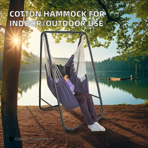 <span class=keywords><strong>Hamaca</strong></span> Portátil de Algodón de Calidad, Resistente a la Intemperie, Ahorra Espacio, para Uso en Interiores y Exteriores, Dormitorio, Balcón, <span class=keywords><strong>Bosque</strong></span>, Jardín, Camping - Product Image 4