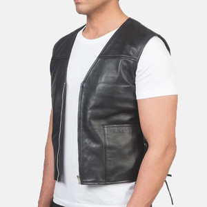 Factory Supply Comfortable Lightweight Leather <b>Vests</b> New Arrival Custom Made Plain Dyed Men Leather <b>Vest</b> Made in Pakistan - Product Image 6