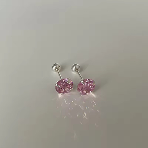 Exquisite Fashion Brass Platinum Plated Inlay Multicolor Zirconia Round Stud <b>Earrings</b> Women's Jewelry Factory Wholesale - Product Image 4