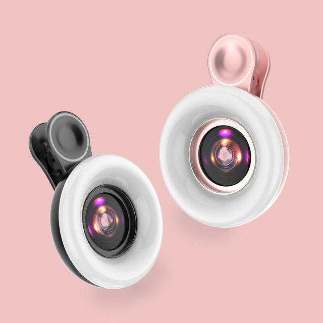 15x Macro Phone Camera Lens with LED Light Charging Feature for Beauty Eyelashes Eyebrows Photography Video on Smartphone