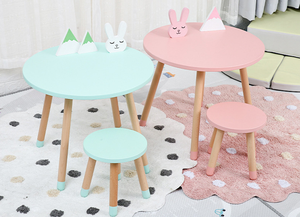 Ensemble de <span class=keywords><strong>table</strong></span> et chaises en bois pour enfants <span class=keywords><strong>Table</strong></span> de jeu avec 1 tabouret <span class=keywords><strong>Table</strong></span> à manger <span class=keywords><strong>ronde</strong></span> pour enfants adaptée aux tout-petits filles ou garçons - Product Image 6