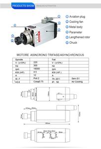 300Hz 18000RPM mm ER32 220V 12A sfera in vaso mandrino raffreddato ad aria 4.5KW mandrino del tornio e Kit VFD 5.5KW - Product Image 6