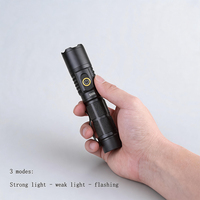 Lampe torche tactique LED rechargeable par USB, étanche, portable, pour le camping en plein air, en aluminium 21700
