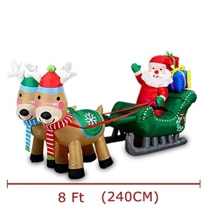 Achetez le Père Noël, les rennes et le bonhomme <span class=keywords><strong>de</strong></span> neige gonflables HLC pour la saison <span class=keywords><strong>de</strong></span> Noël avec lumières LED, décoration <span class=keywords><strong>de</strong></span> fête extérieure suspendue, nouveauté - Product Image 3