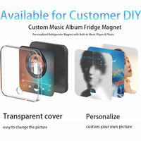 Boîte à musique personnalisée en acrylique à aimant puissant de forme carrée et aimant de réfrigérateur vierge, design durable et écologique, fourni directement par l'usine