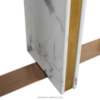 Table de Console Antique en acier inoxydable, Table de luxe à dessus en marbre, de Style Baroque, meubles de maison avec miroir, 1 pièce