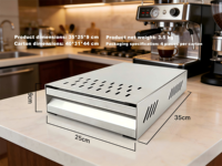 Boîte à marc de café en acier inoxydable de 35 cm, grande taille, pour usage domestique, tiroir de vidage pour porte-filtre à expresso