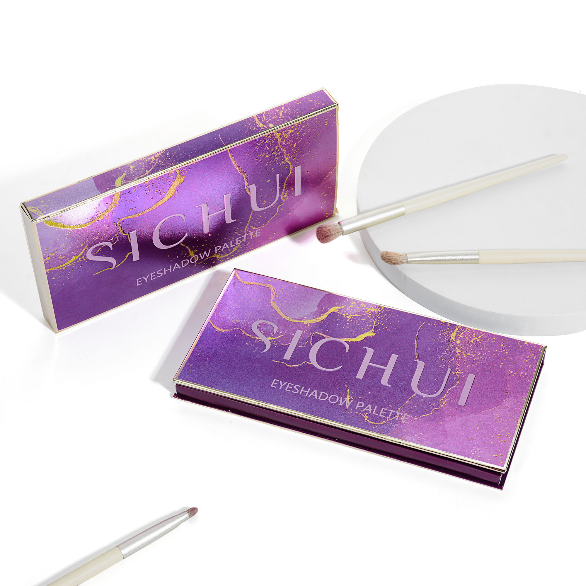 Oem пользовательский логотип, Корейская неоновая Водонепроницаемая палитра теней для век, роскошная свободная пигментная блестящая прессованная двойная хромированная палитра теней для век