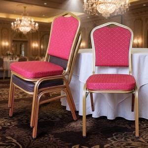 <span class=keywords><strong>Sillas</strong></span> Apilables para Eventos con Marco Dorado, Tapizadas en Tela, Colores Personalizados, para Comedor, Hotel, Bodas <span class=keywords><strong>y</strong></span> Banquetes, Venta al Por Mayor - Product Image 1
