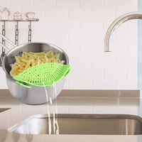Passoire alimentaire réglable en silicone résistant à la chaleur pâtes légumes nouilles Gadgets de cuisine de qualité alimentaire passoires