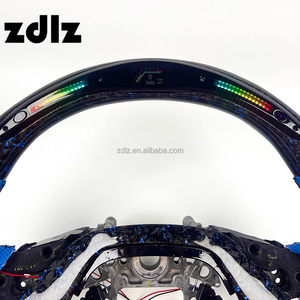 Volante Deportivo Personalizado de Cuero Perforado Azul y Fibra de Carbono Forjada Azul con LED para Honda Accord 10ª Generación 2020 2021 <span class=keywords><strong>2023</strong></span> - Product Image 4