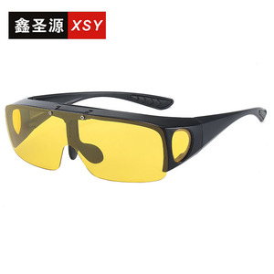 Xsy Sports Sunglasses Yellow Lens Polarized For Outdoor Cycling Driving Fishing Protection <b>Black</b> <b>Frame</b> TAC Photochromic - Product Image 1