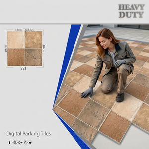 400x400mm Rectified Matt Porcelain Parking Tiles - Anti-Slip Rustic Design Heavy Duty Outdoor Floor Tiles 40x40cm - Product Image 1