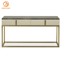 Foshan usine personnalisé luxe italien meubles de couloir marbre naturel beige blanc console table salon