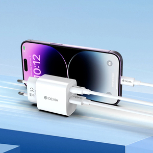 Devia 20W trắng EU nhanh chóng sạc điện thoại di động V2 PD & QC chống cháy PC phù hợp với Loại-C cổng QC3.0 chức năng 5A/2A/25A/1.5A 0.5A hộp - Product Image 2