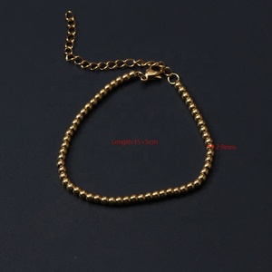 Nueva Llegada, Pulseras de Cuentas de Moda Chapadas en Oro de 18k Que No Se Deslustran, Pulsera de Acero Inoxidable, Pulseras de Cadena de Cuentas Minimalistas para Mujer - Product Image 5