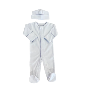 Vêtements pour bébé, monogrammes personnalisés, 100% coton, finition picot, combinaison pour bébé, <span class=keywords><strong>pyjama</strong></span> pour bébé, barboteuse pour nouveau-né, blanc, unisexe - Product Image 3